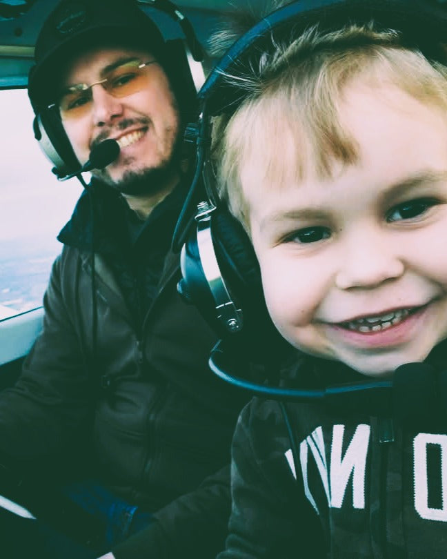 AMP in flight with son over the Willamette Valley